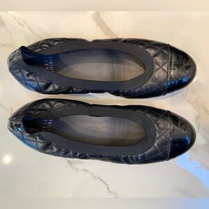 Stuart Weitzman Quilted Ballet Flats with patent tips